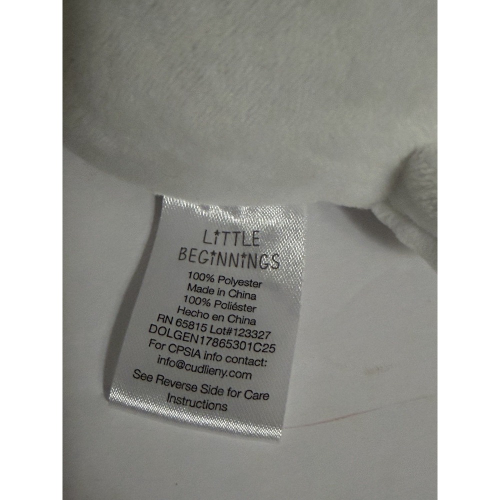 Little Beginnings Soft Puppy Lt Gray Yellow Polka Dot Blanket Lovey Plush Animal - Picture 3 of 4